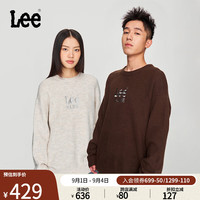 Lee24秋冬舒适版圆领金属亮光Logo男女同款毛衣LUT0090814UX 深棕色（尺码偏大，拍小一码） L