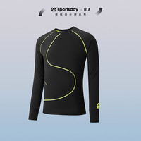 HLA海澜之家长袖T恤男24新运动SUWUKOU联名上衣HNTAW3W030A 黑色68 180/96A XL151~164斤