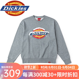 dickies休闲百搭胸前大LOGO圆领卫衣 男女同款舒适简约卫衣 DK0A884C 中羽灰 XL