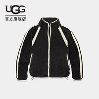 UGG秋季新款女士时尚舒适立领拉链钩边夹克休闲茸茸外套 1161670