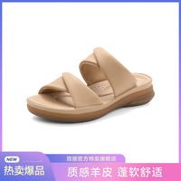 百丽女鞋子软底可外穿休闲凉拖鞋舒适法式罗马凉鞋女