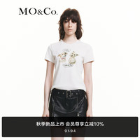 MO&Co. MBD3TEE024 趣味萌宠印花 砂白色 L/170 女士T恤