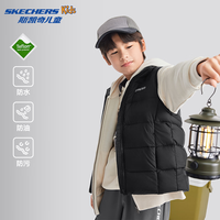 Skechers斯凯奇儿童轻薄三防羽绒背心秋冬季男女童外套羽绒马甲L424K080