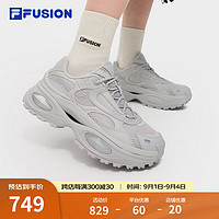 FILA FUSION 欧阳娜娜同款斐乐潮牌BIANCO厚底女鞋2024硬糖鞋三代 藕灰-VA 35.5