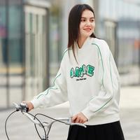 森马 Semir【马利联名】卫衣女字母学院风圆领潮酷宽松撞色绣花上衣百搭针织