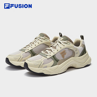 FILA FUSION斐乐潮牌男鞋UNIQUE机能潮鞋2024秋奇点鞋跑步鞋 朴灰色/城堡墙棕-MA 42