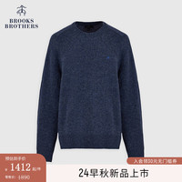 布克兄弟(BrooksBrothers)男士24早秋羊毛纯色圆领粗针织毛衣 4003-蓝色 S