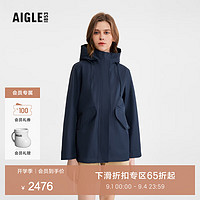 AIGLE 艾高 冲锋衣夹克春夏女士MTD防风防雨透汽中长款鱼尾 帝国深蓝 AU477 40(170/92A)