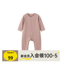 papa爬爬秋冬季男女宝宝连体衣婴儿爬服发热打底条纹洋气保暖内搭