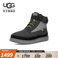 UGG秋季男士潮流舒适平底系带束带搭扣保暖休闲鞋时尚短靴1143985