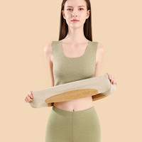 2＆MY 保暖背心秋冬女款驼绒无痕发热内衣加绒加厚大贴片上衣打底护腰背