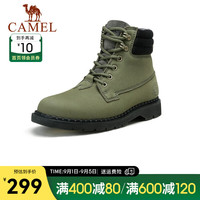 骆驼(CAMEL)霸王龙联名款抗磨大黄靴秋冬马丁靴男士工装靴子 军绿 38