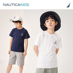 NAUTICA 童装儿童纯色休闲短袖