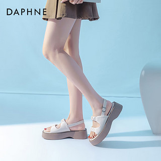 达芙妮（DAPHNE）达芙妮凉鞋女2024女鞋运动凉鞋女夏季厚底休闲时尚百搭QJ3 米白色 39