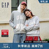 Gap女装2024初秋法式圈织软小熊logo连帽卫衣休闲上衣636659 灰色 165/84A(M) 亚洲尺码