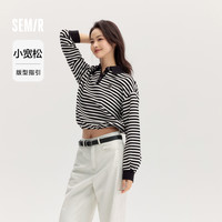 森马 SemirPOLO衫女刺绣时尚宽松衣服休闲风秋季温柔质感套头衫女士气质