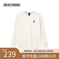 斯凯奇（Skechers）2024年秋季男女同款时尚新派学院伦敦L324U094 棉花糖白/0074 XL