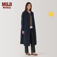 无印良品（無印良品 MUJI）女式 不易沾水防紫外线立领大衣 外套女款早秋风衣BD0YOC4A 黑色 M(160/84A)