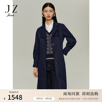 玖姿（JUZUI）优雅大气切尔西外套风衣女2024秋季JWDQ41206 丈青 L