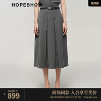 红袖赫本风半身裙秋季2024女装立体压褶高腰显瘦百褶裙 高级灰064 L