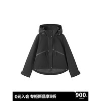 太平鸟女装2024年秋季短款冲锋衣A3BBE3402 黑色 XL