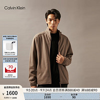 Calvin Klein Jeans24秋季男士ck刺绣立领拉链开衫针织抓绒卫衣J327098 PAV-大地棕 M