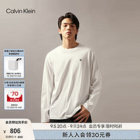 Calvin Klein Jeans24秋季新款男士休闲通勤ck刺绣净色纯棉圆领长袖T恤J327338