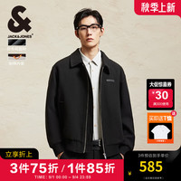 杰克·琼斯(JACK&JONES)男装衣服秋冬休闲翻领夹克加棉棉服男静奢风短款棉衣厚毛呢外套 E40 黑色 175/96A/M