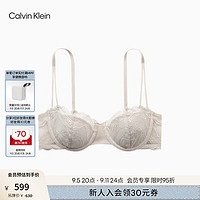 Calvin Klein内衣24秋季新款女士ck性感蕾丝舒适薄垫1/2罩杯法式文胸QF7922AD