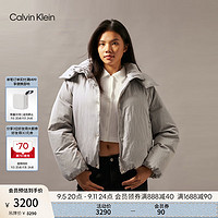 Calvin Klein Jeans【防泼水】24秋季女ck两穿可脱卸袖连帽羽绒服J224595 PB3-燧石灰 S