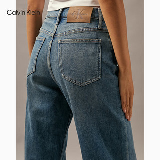 Calvin Klein Jeans24秋季女士经典ck复古怀旧微弹高腰宽松牛仔裤J225432 1A4-牛仔浅蓝 28