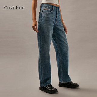 Calvin Klein Jeans24秋季女士经典ck复古怀旧微弹高腰宽松牛仔裤J225432 1A4-牛仔浅蓝 28