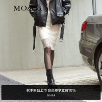 MO&Co.2024秋手工金线蕾丝珠片绣弹力高腰半身裙MBD3SKT028 驼杏色 XS/155