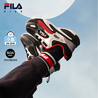 FILA 儿童童鞋BOA运动鞋2024冬季男女小童儿童跑步鞋鲸鱼3 黑/斐乐白-BW 32码 内长20.0cm