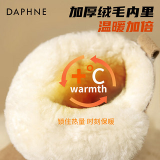 达芙妮（DAPHNE）达芙妮 2024雪地靴女靴冬季加绒加厚防滑保暖鞋子女款棉鞋JL 黑色 38