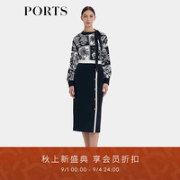 PORTS宝姿女装2024秋季LT9B010UPT034 黑白色印花 6