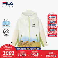 FILA斐乐童装儿童上衣2024秋季新款小童运动防水透湿男童梭织外套 白米黄-LK 1