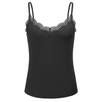 曼妮芬黑色背心曼妮芬棉质生活莫代尔吊带背心女打底外穿蕾丝背心 黑色 165/90