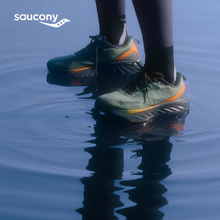 Saucony【防水款】索康尼胜利22GTX专业强缓震跑鞋男防水跑步鞋运动鞋男 绿灰黄254【防水鞋面】 43