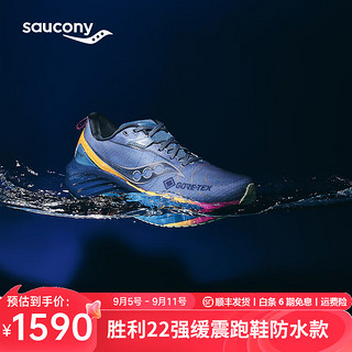 Saucony【防水款】索康尼胜利22GTX专业强缓震跑鞋男防水跑步鞋运动鞋男 灰兰253【防水鞋面】 46