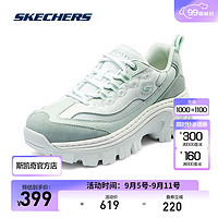 SKECHERS 斯凯奇 2024年春季女休闲鞋厚底增高老爹鞋百搭运动鞋177233 木炭灰色/多彩色/GRMT 38.5