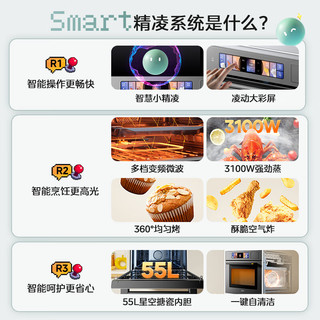 WAHIN 华凌 鱼子酱系列 T5B1 嵌入式微蒸烤一体机 55L