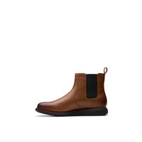 Clarks 其乐 Novajoy系列 男士秋冬经典光面轻盈切尔西短靴 2617986 棕色 43