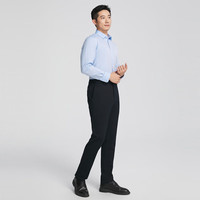 雅戈尔(YOUNGOR)长袖衬衫男免烫DP衬衫平整柔软细腻舒适透气抗皱2024商场同款 蓝色素色YLTP115505HFA