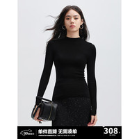 太平鸟无缝系列全羊毛半高领打底针织衫女上衣可机洗无缝全成型