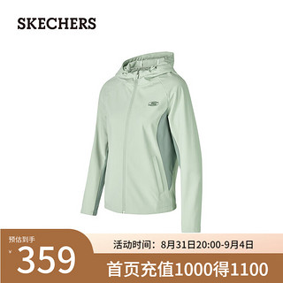 斯凯奇（Skechers）女士加绒梭织连帽外套P424W113 海泡绿/03P1 M