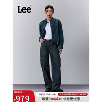 李 Lee商场同款24早秋新品美颜牛仔428高腰直脚工装风深蓝色女牛仔裤 深蓝色 2