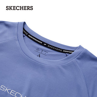 斯凯奇（Skechers）夏季同款简约百搭T恤短袖P224W096 深薰衣草紫/00CM 2XL