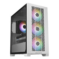 酷冷至尊 Elite301 白色版 MATX电脑机箱 免工具前面板/钢化玻璃侧板/支持USB Type-C/预装ARGB风扇*3