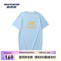 SKECHERS 斯凯奇 2024夏季男女同款透气舒适时尚简约百搭短袖T恤